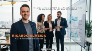 Ricardo Almeida, CEO da AAAbet, com o time de especialistas por trás do cassino.