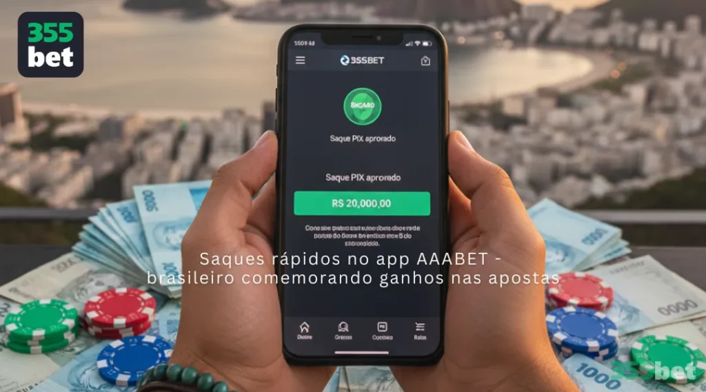 Saques rápidos no app AAABET - 
brasileiro comemorando ganhos nas apostas