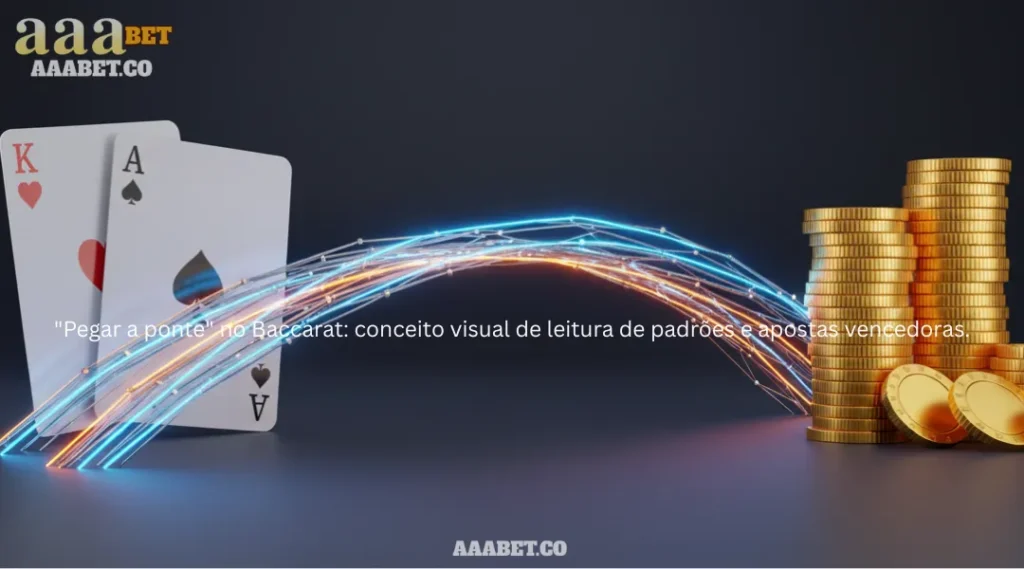 Pegar a ponte no Baccarat conceito visual de leitura de padrões e apostas vencedoras.