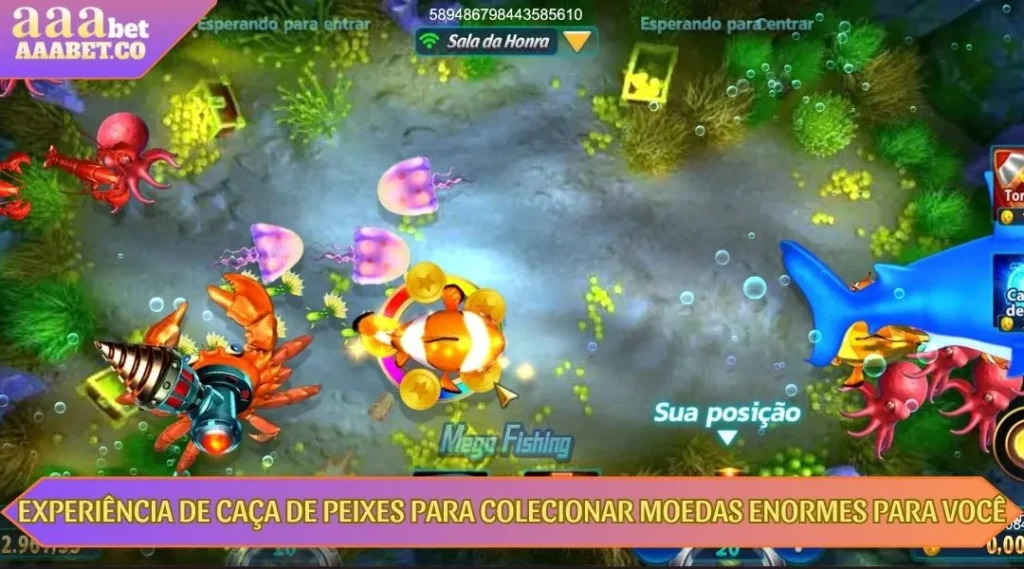 experiencia de caça de peixes para colecionar moedas enormes para voce